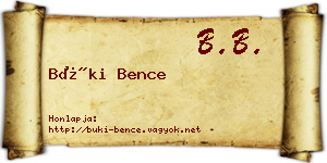 Büki Bence névjegykártya