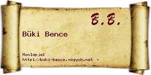 Büki Bence névjegykártya